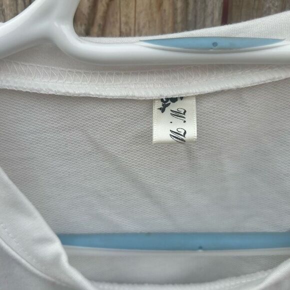 W. W. Xiong tshirt crop short sleeve lace up size xl - Picture 2 of 8